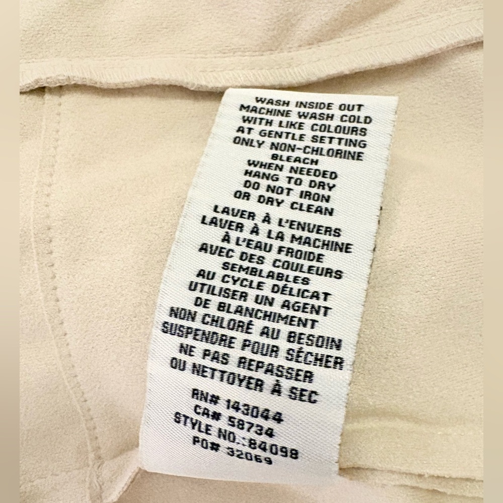 Bagatelle  SOFT Faux Suede Waterfall Jacket w/ Faux Leather Sleeves Beige Small - Picture 9 of 11